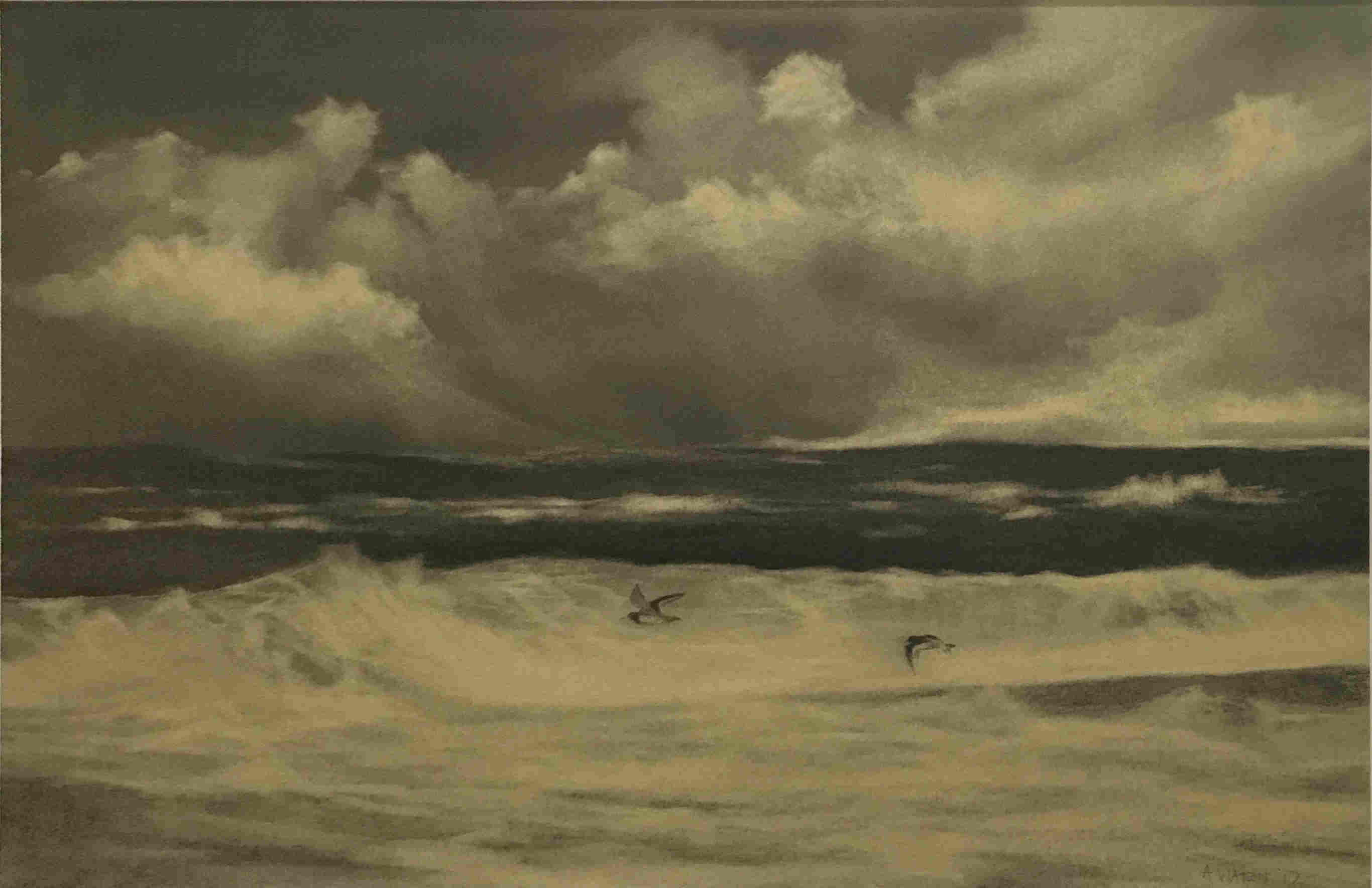 'Oyster Catchers' by artist Alan S Watson